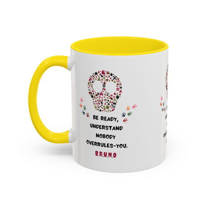 Personalized Initial Floral Skull Accent Coffee Mug