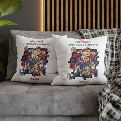 Personalized Initial Quote Cartoon — Custom Sayings on Square Poly Canvas Pillowcase