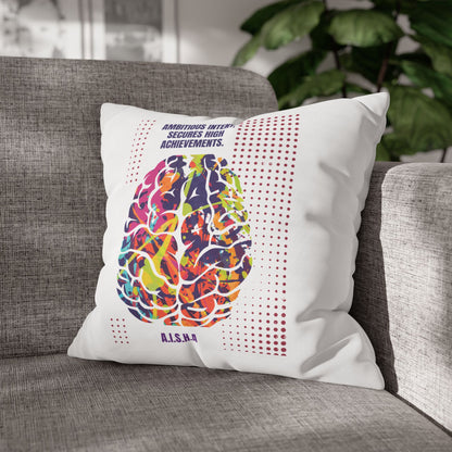 Personalized Initial Quote Brain — Custom Sayings on Square Poly Canvas Pillowcase