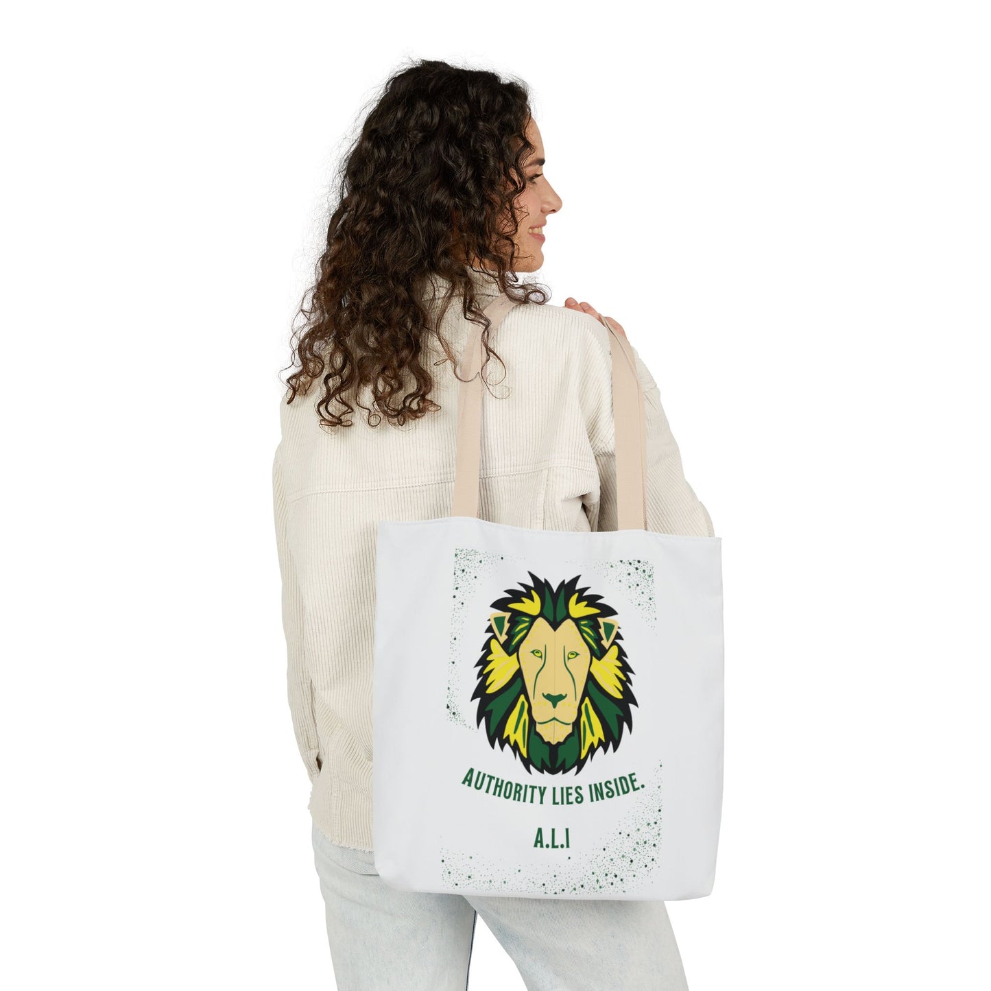 Personalized Initial Quote Lion Canvas Tote Custom Name