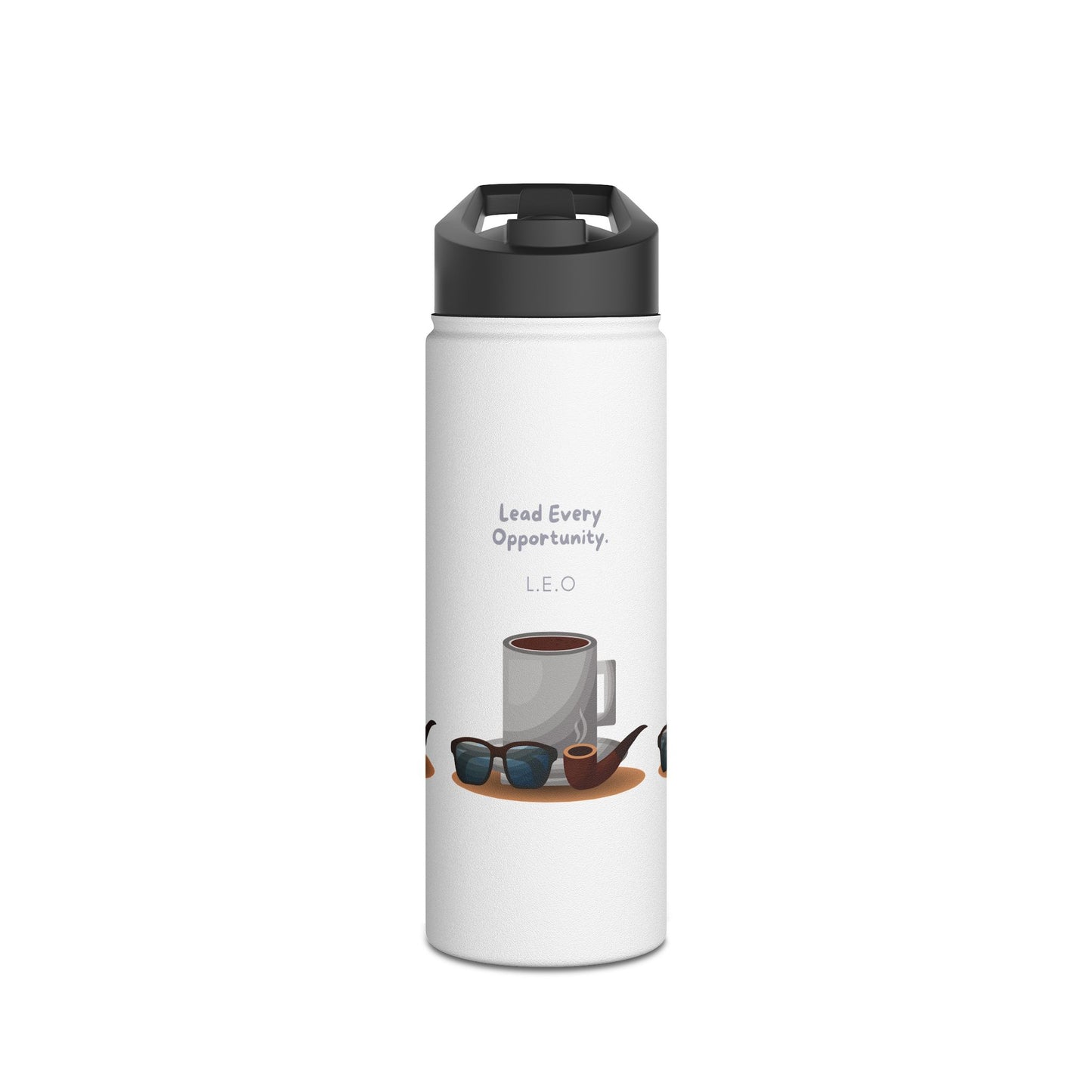 Personalized Initial Quote Sunglasses and Coffee Stainless Steel Water Bottle