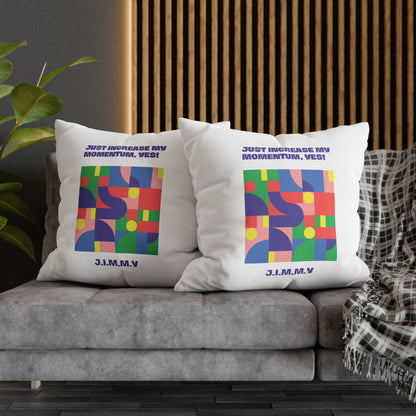 Personalized Initial Quote Colorful Momentum — Custom Sayings on Square Poly Canvas Pillowcase
