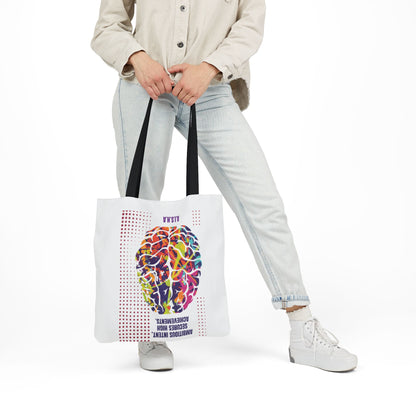 Personalized Initial Quote Brain Canvas Tote Custom Name
