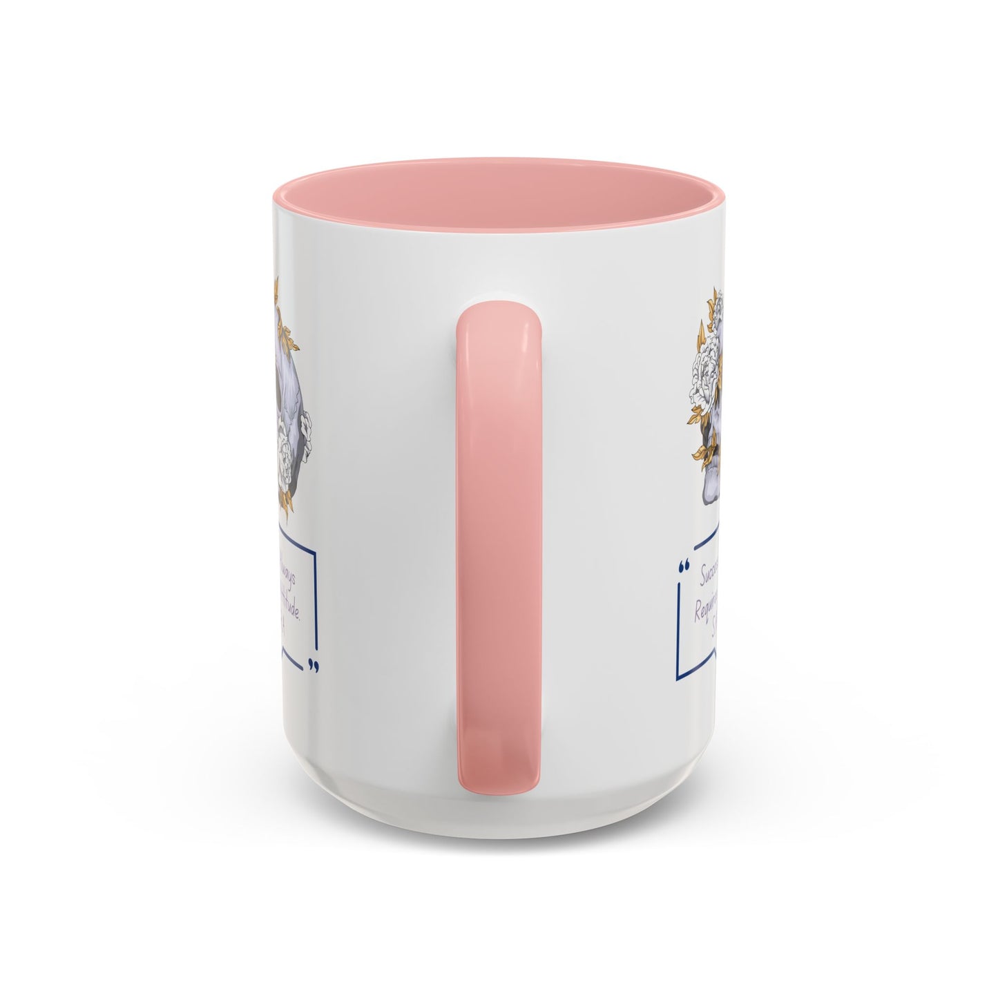 Personalized Initial Floral Skull Accent Coffee Mug