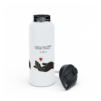 Personalized Initial Quote Hand and Gem Stainless Steel Water Bottle