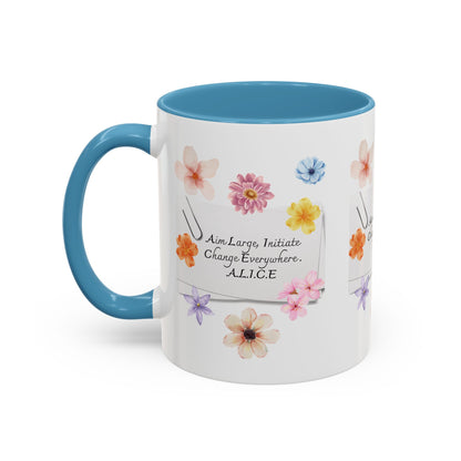 Personalized Floral Clip Note Accent Coffee Mug