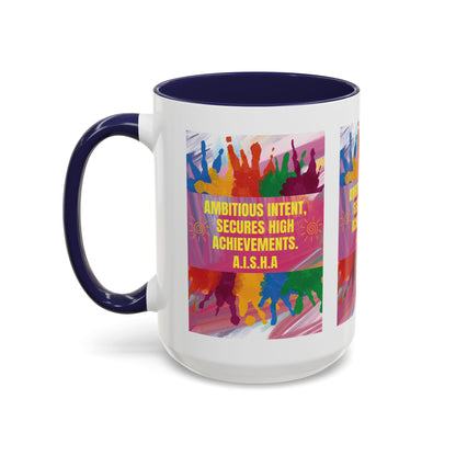 Personalized Initial Colorful Paint Accent Coffee Mug