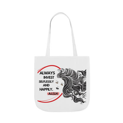 Personalized Initial Quote Inspirational Girl Canvas Tote Custom Name