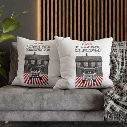 Personalized Initial Quote Vintage Car — Custom Sayings on Square Poly Canvas Pillowcase