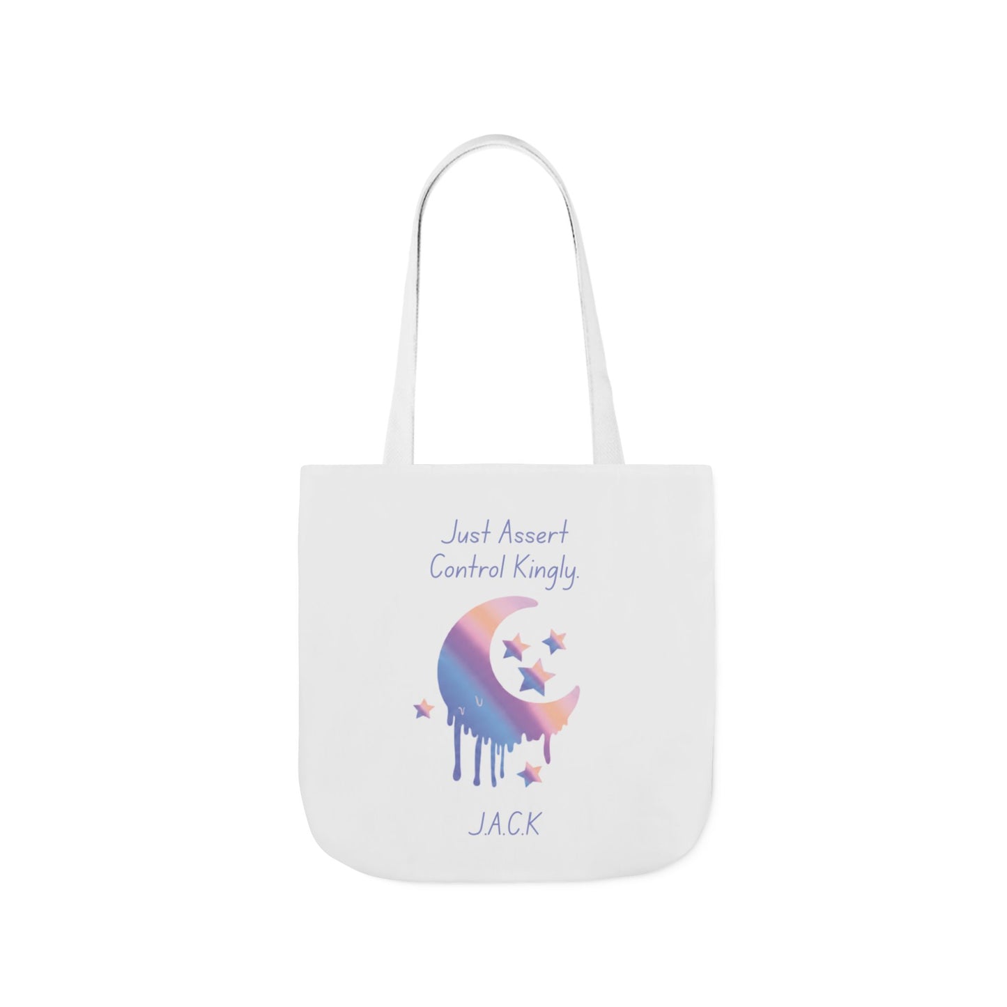 Personalized Initial Quote Moon Dripping Canvas Tote Custom Name