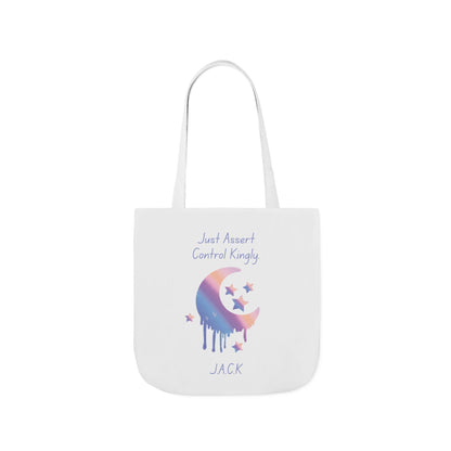 Personalized Initial Quote Moon Dripping Canvas Tote Custom Name