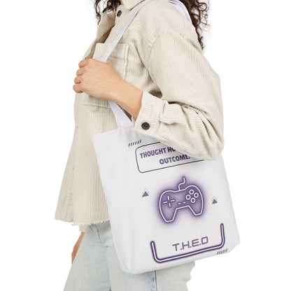 Personalized Initial Quote Game Controller Canvas Tote Custom Name