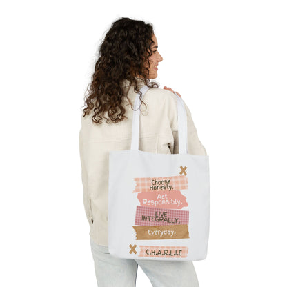 Personalized Initial Quote Note Lines Canvas Tote Custom Name