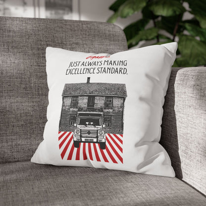 Personalized Initial Quote Vintage Car — Custom Sayings on Square Poly Canvas Pillowcase