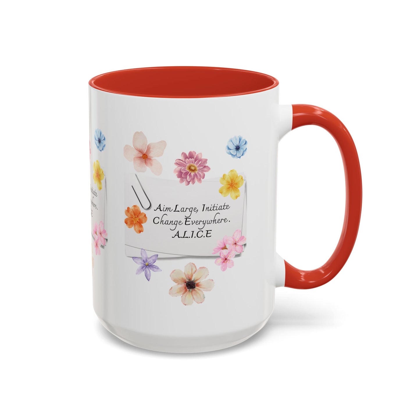 Personalized Floral Clip Note Accent Coffee Mug
