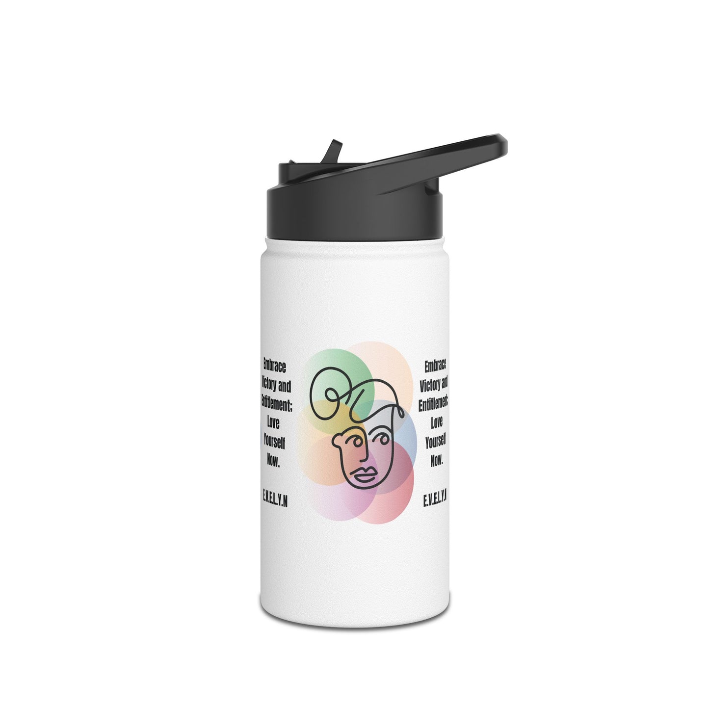 Personalized Initial Quote Sketch Girl Stainless Steel Water Bottle