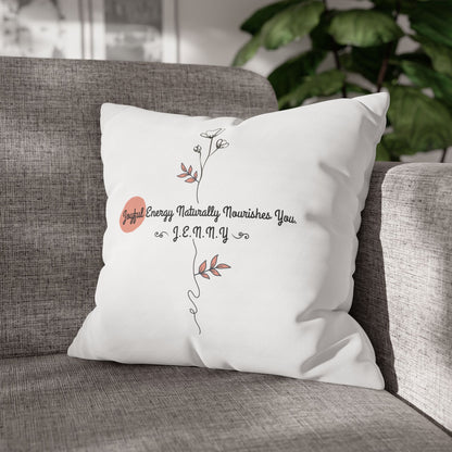 Personalized Initial Floral Minimalist — Custom Sayings on Square Poly Canvas Pillowcase