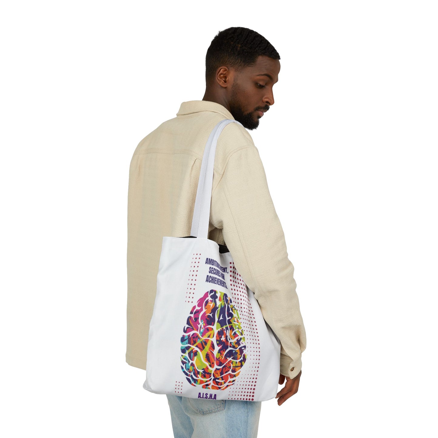 Personalized Initial Quote Brain Canvas Tote Custom Name
