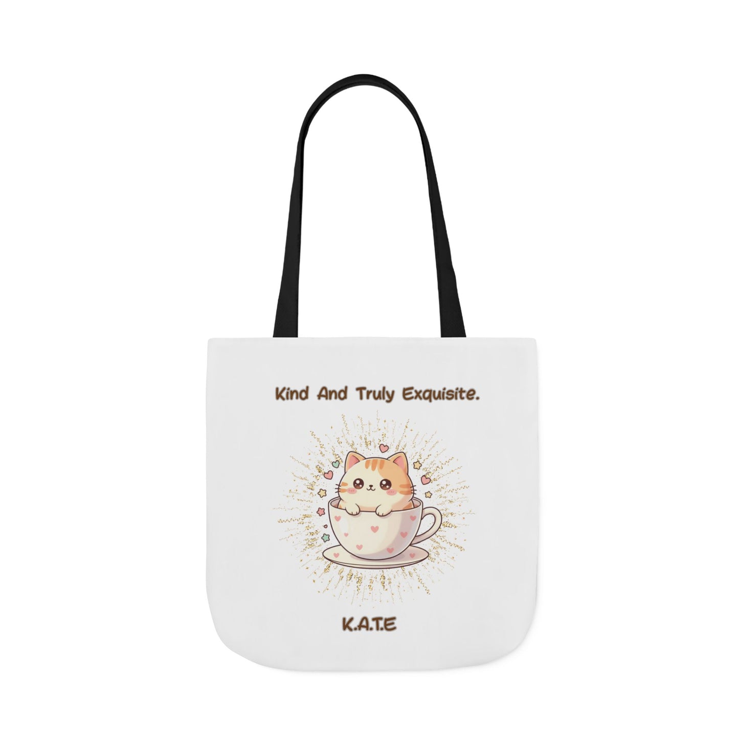 Personalized Initial Quote Exquisite Cat Canvas Tote Custom Name