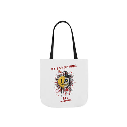 Personalized Initial Quote Split Smile Skull Canvas Tote Custom Name