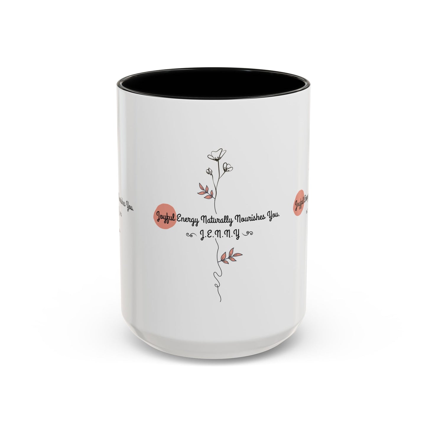 Personalized Initial Floral Minimalist Accent Coffee Mug