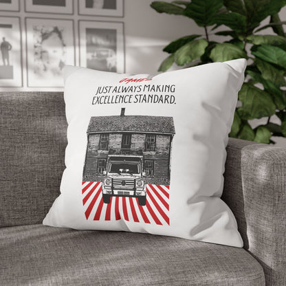 Personalized Initial Quote Vintage Car — Custom Sayings on Square Poly Canvas Pillowcase