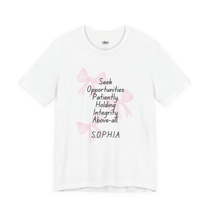 Personalized Pink Bow Graphic Tee