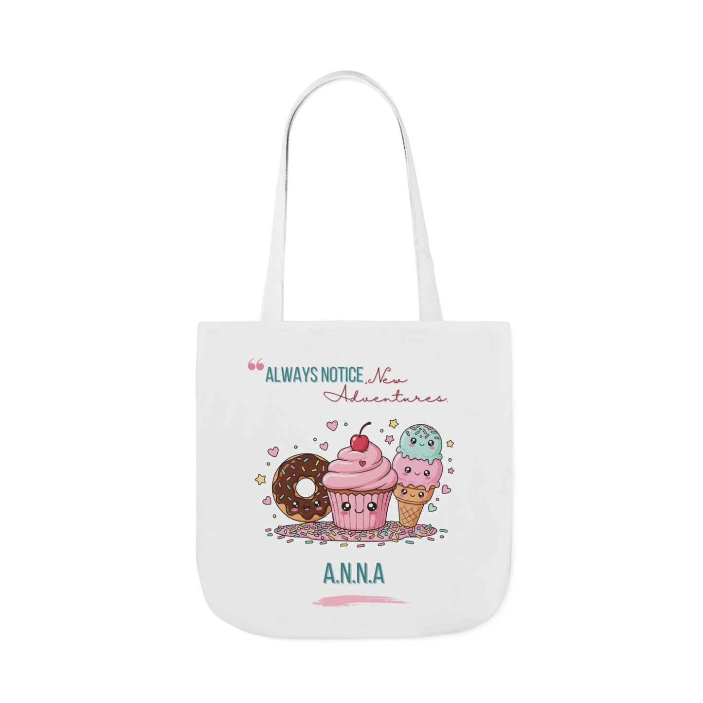 Personalized Initial Quote Sweet Treat Canvas Tote Custom Name