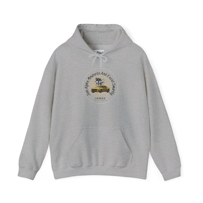 Personalized Car with Horse Hooded Sweatshirt