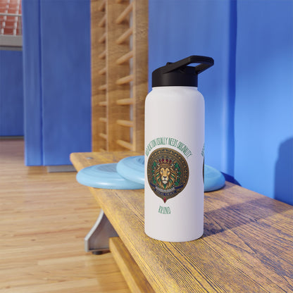 Personalized Initial Quote Circled Lion Stainless Steel Water Bottle