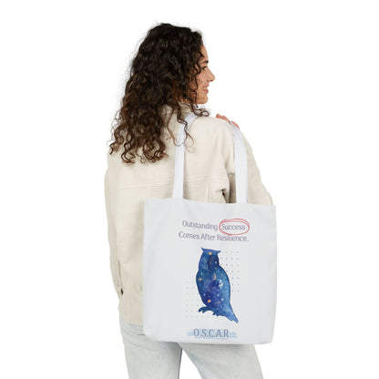 Personalized Initial Quote Owl Galaxy Canvas Tote Custom Name