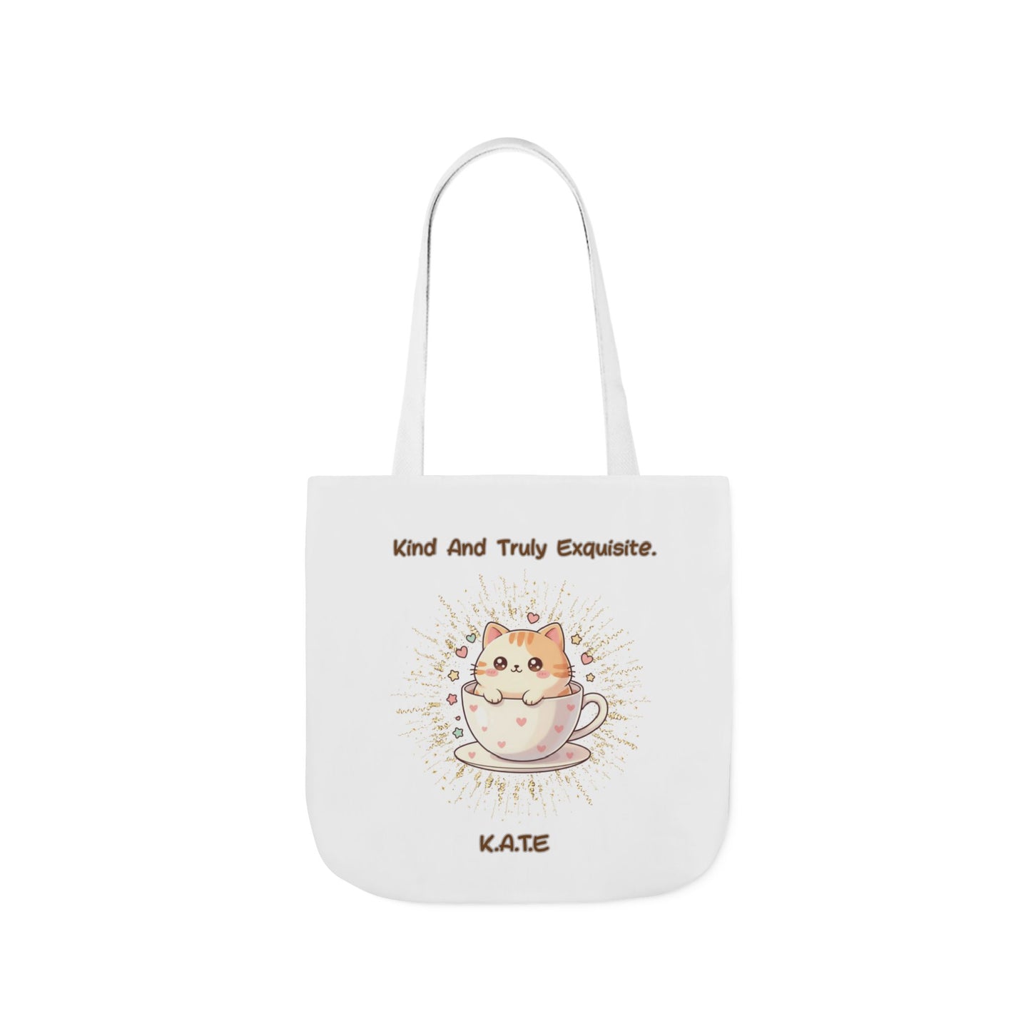 Personalized Initial Quote Exquisite Cat Canvas Tote Custom Name