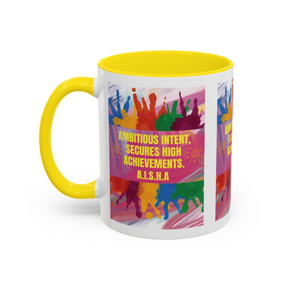 Personalized Initial Colorful Paint Accent Coffee Mug