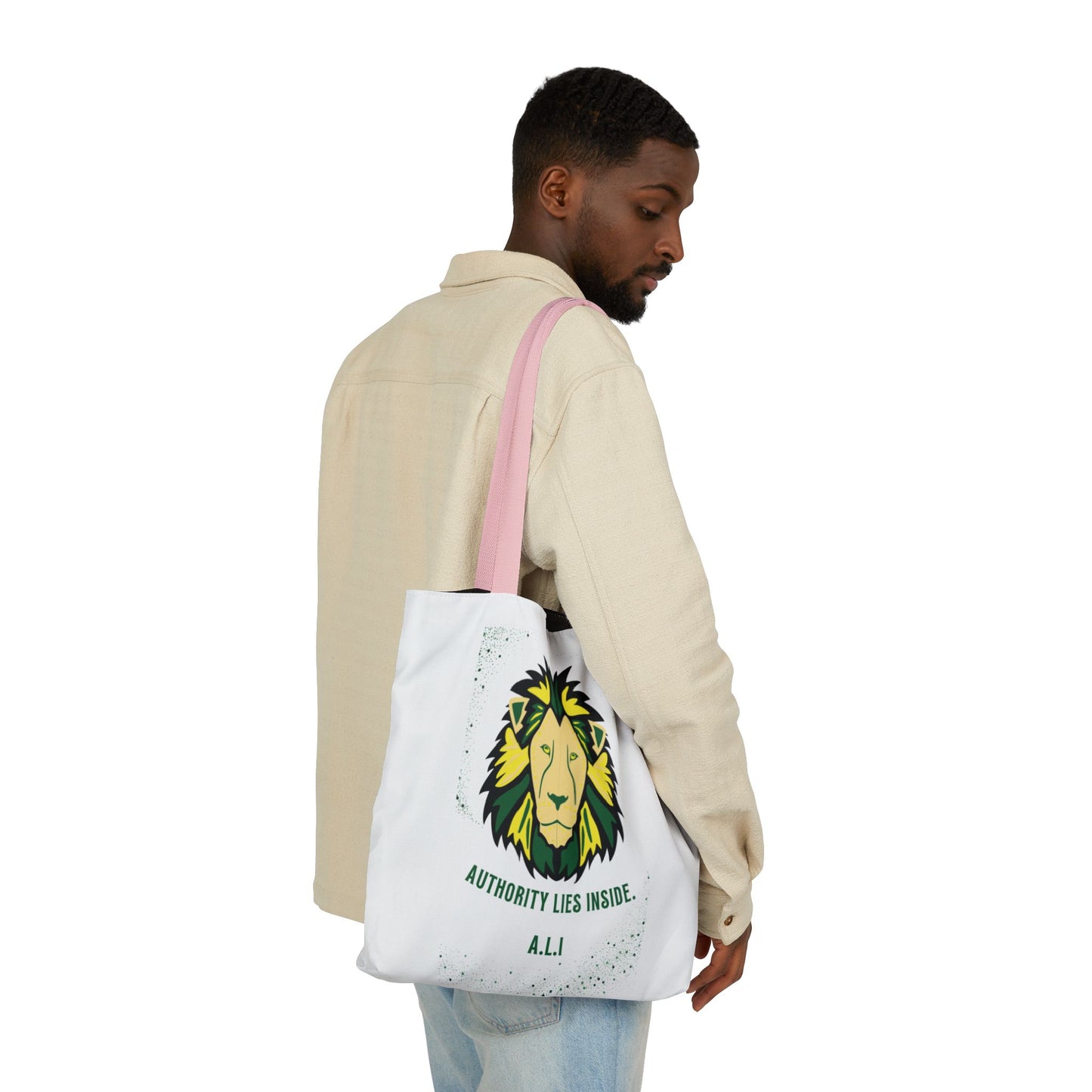 Personalized Initial Quote Lion Canvas Tote Custom Name