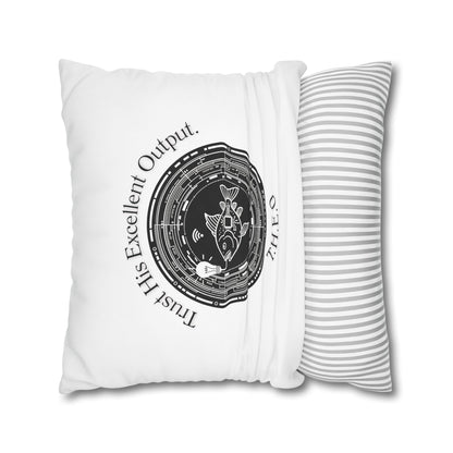 Personalized Initial Quote Fish — Custom Sayings on Square Poly Canvas Pillowcase