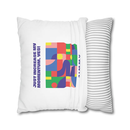 Personalized Initial Quote Colorful Momentum — Custom Sayings on Square Poly Canvas Pillowcase