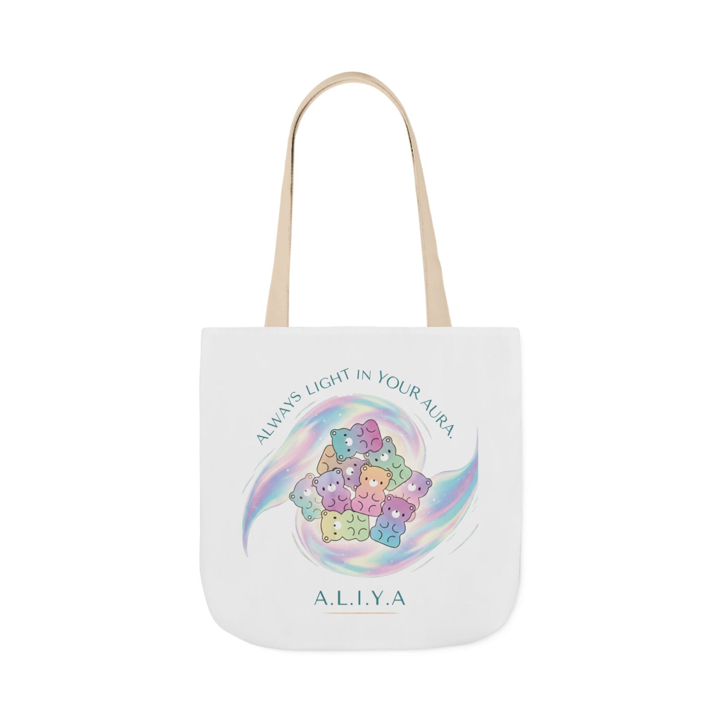 Personalized Initial Quote Pastel Cloud Canvas Tote Custom Name