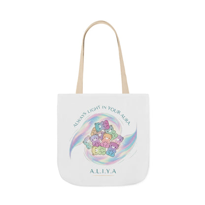 Personalized Initial Quote Pastel Cloud Canvas Tote Custom Name