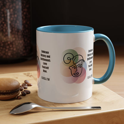Personalized Initial Sketch Girl Accent Coffee Mug