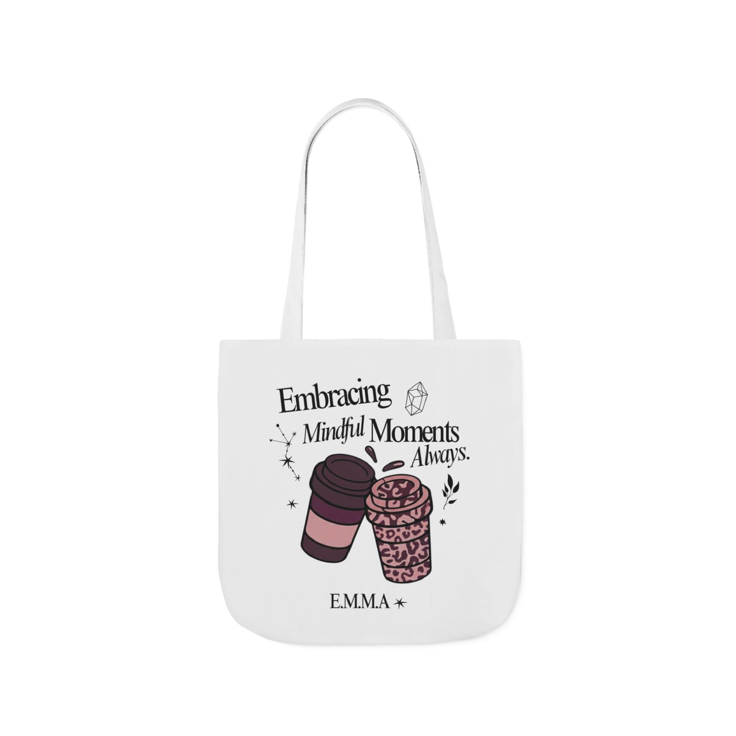 Personalized Initial Quote Coffee Cup Canvas Tote Custom Name