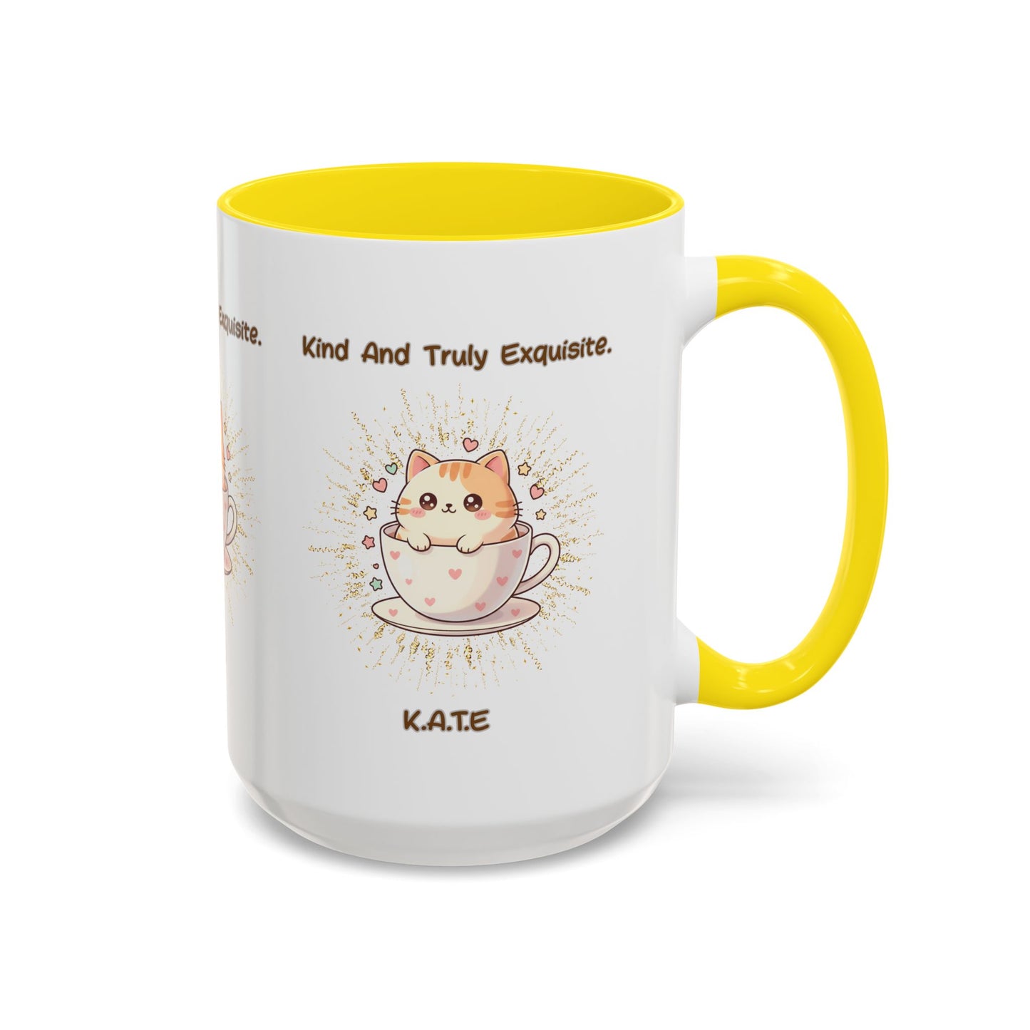 Personalized Initial Exquisite Cat Accent Coffee Mug