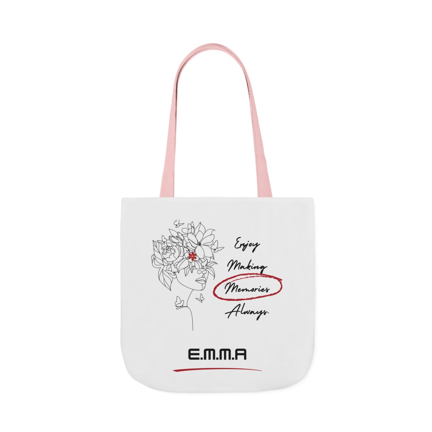 Personalized Initial Quote Floral Girl Canvas Tote Custom Name