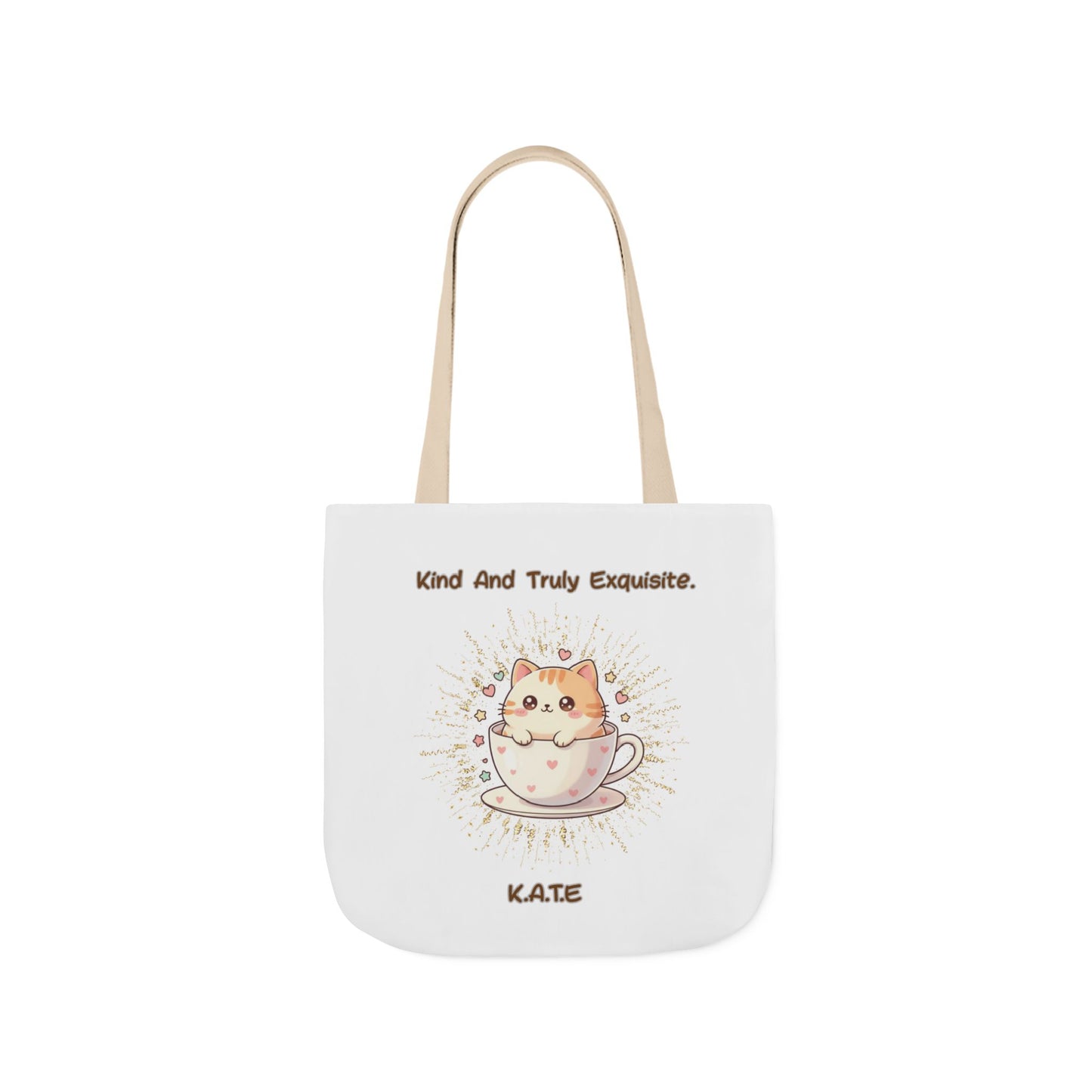 Personalized Initial Quote Exquisite Cat Canvas Tote Custom Name