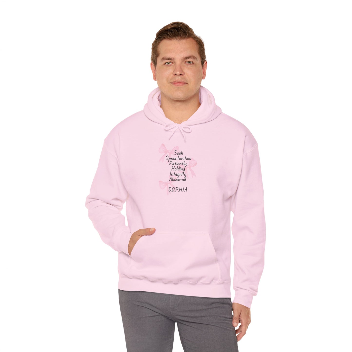Personalized Pink Bow Hooded Sweatshirt