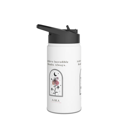 Personalized Initial Quote Floral Moon Stainless Steel Water Bottle