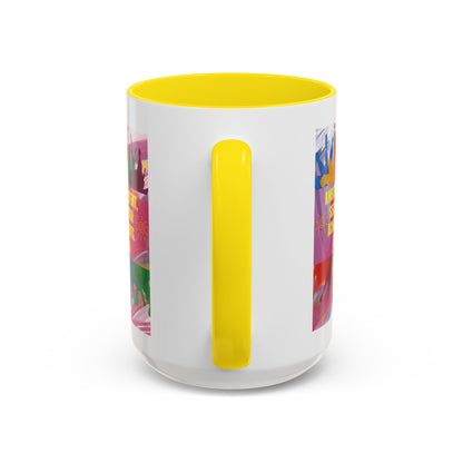 Personalized Initial Colorful Paint Accent Coffee Mug