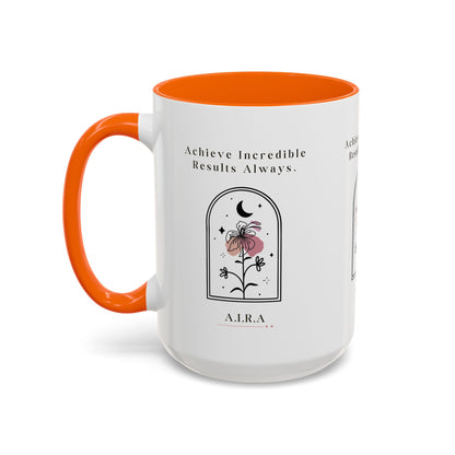 Personalized Initial Floral Moon Accent Coffee Mug