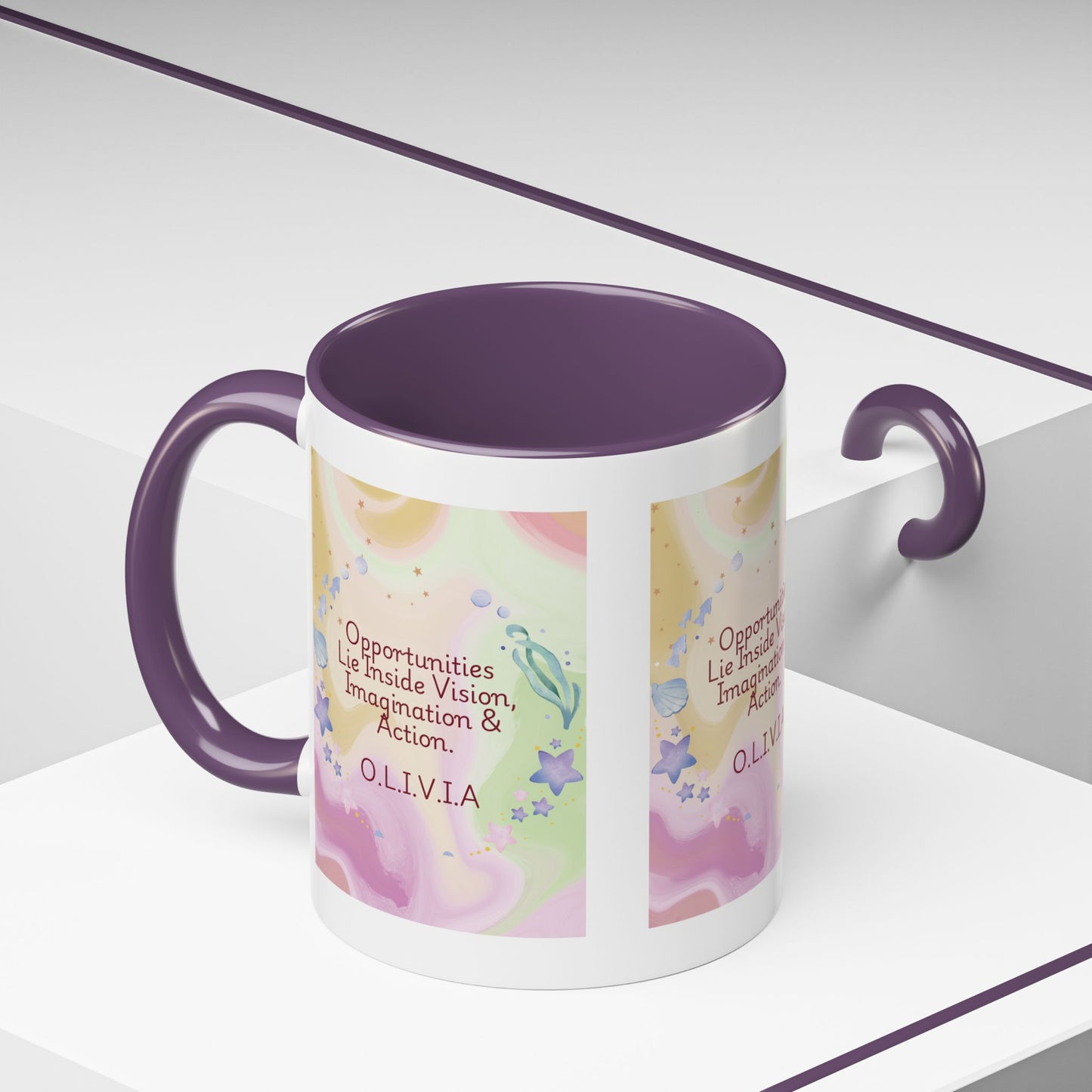 Personalized Ocean Theme Accent Coffee Mug