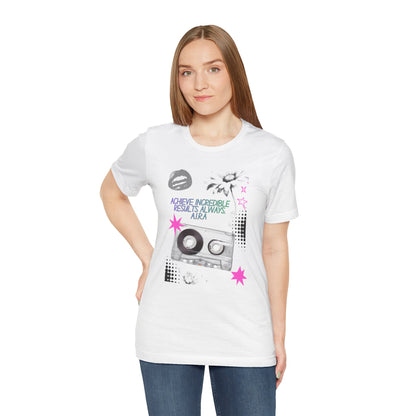 H2 Aura custom name initial t-shirt with a personalized artistic quote. A comfortable, versatile tee designed to showcase your individual aura and unique personality through custom typography.