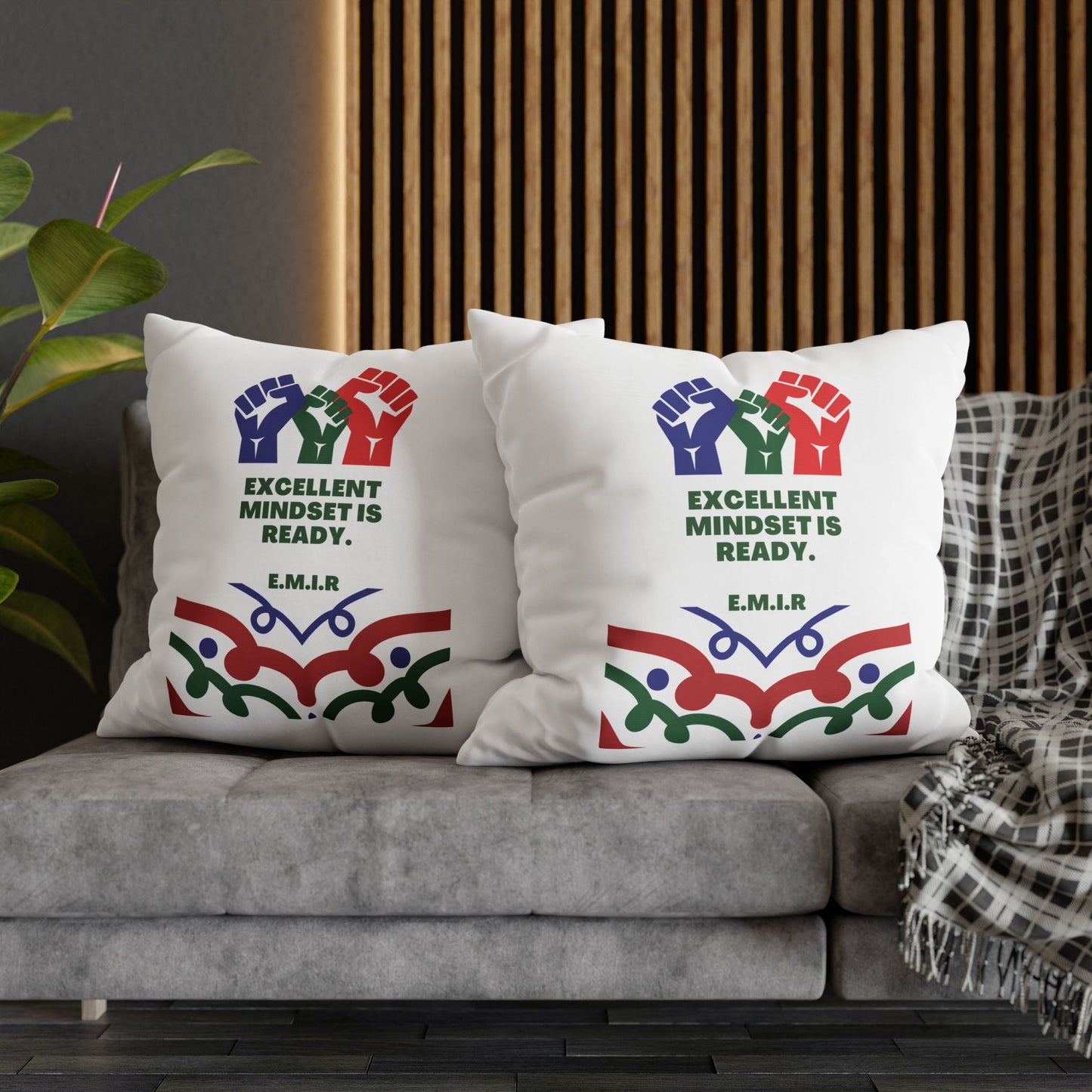 Personalized Initial Quote Victory — Custom Sayings on Square Poly Canvas Pillowcase